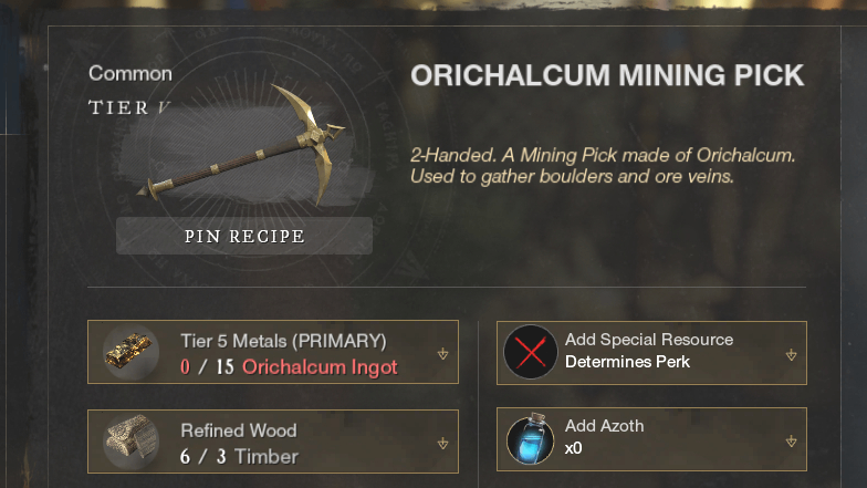 How to Get a Better Mining Pickaxe in New World