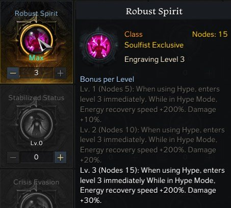 Lost Ark Soulfist Robust Spirit Engraving and Playstyle