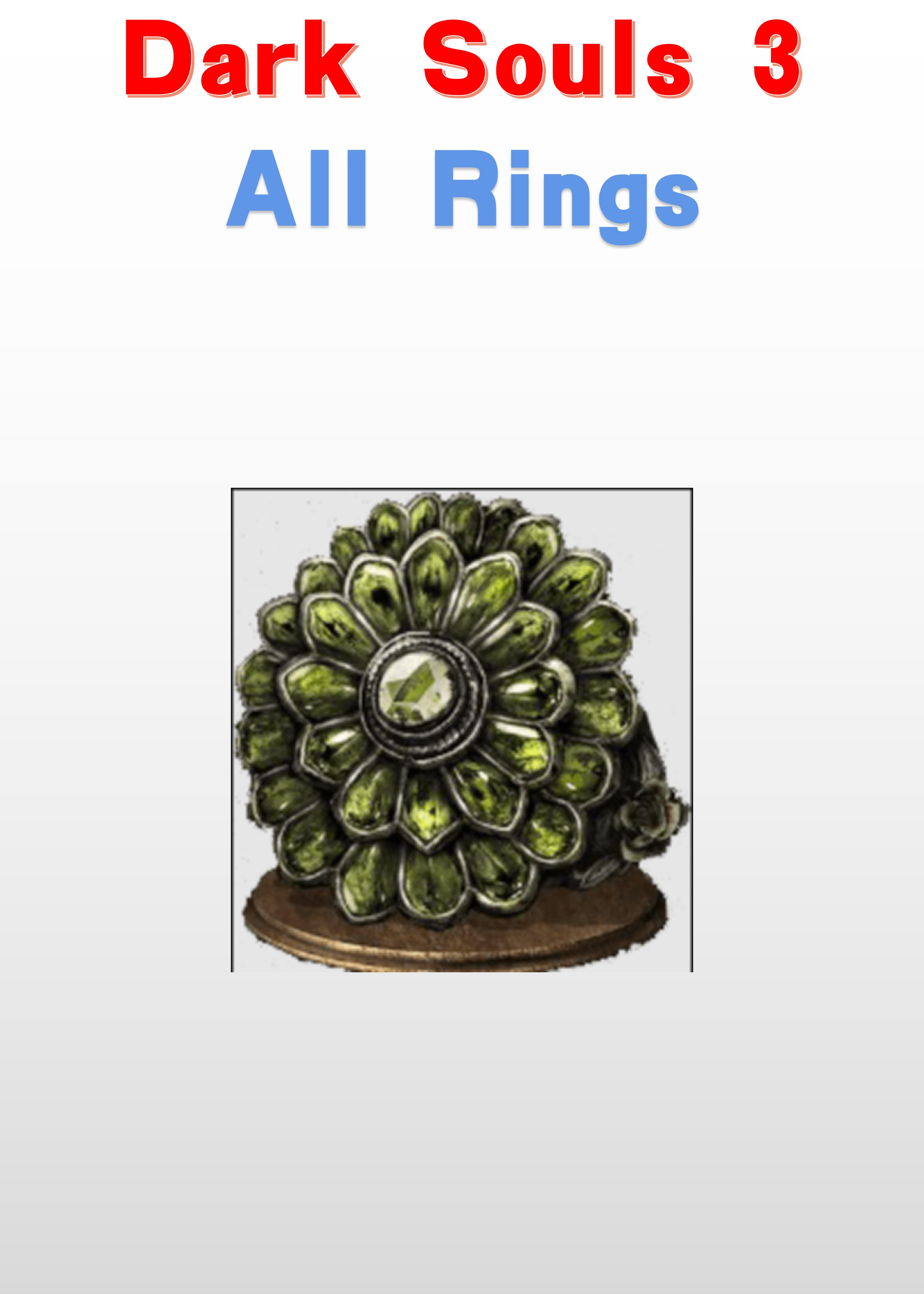 All Rings - Dark Souls 3