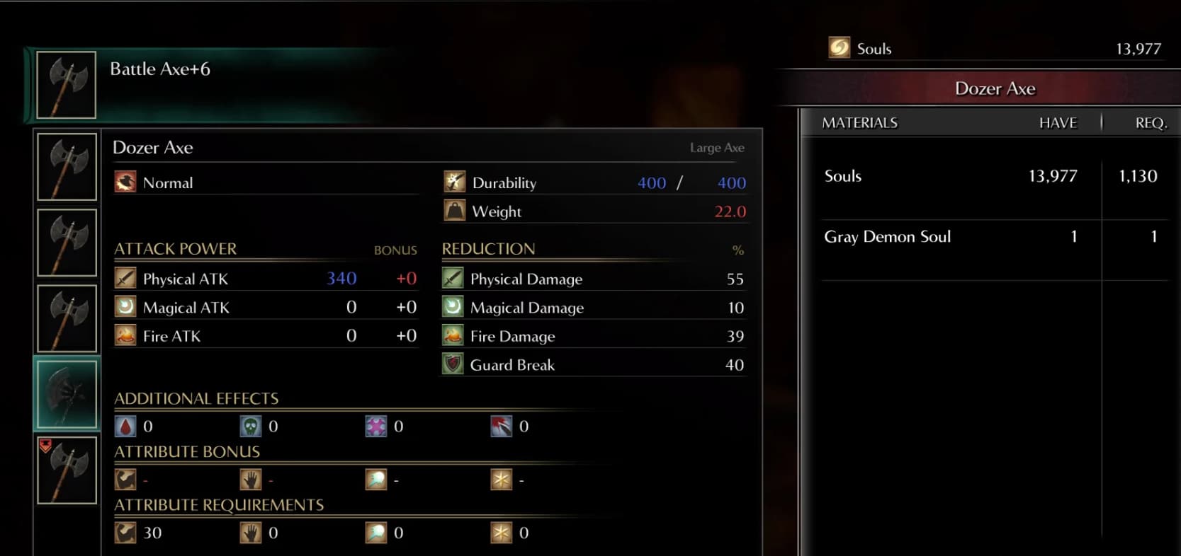 Demon Souls Boss  soul Weapon: Dozer Axe