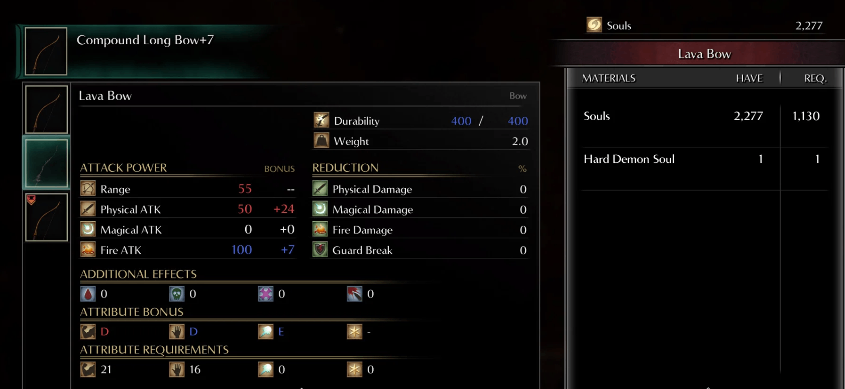 Demon Souls Boss Weapon Lava Bow